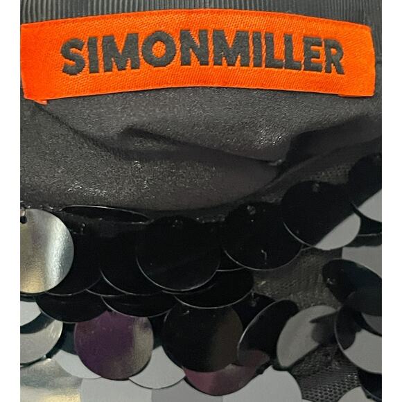 SIMON MILLER Sequin Dizzy Party Mini Skirt Mid Rise Lined Black Size 10 - Picture 12 of 13